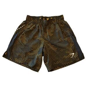 Gymshark Athletic Shorts Size Small 5” Inseam Black Orange Training Shorts